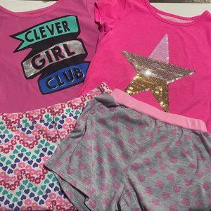 bundle of two pink kids matching sets girls size 6